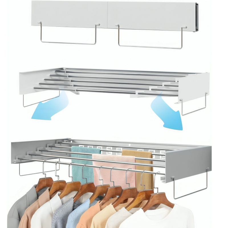 SpaceSaver Wall-Mounted Drying Rack